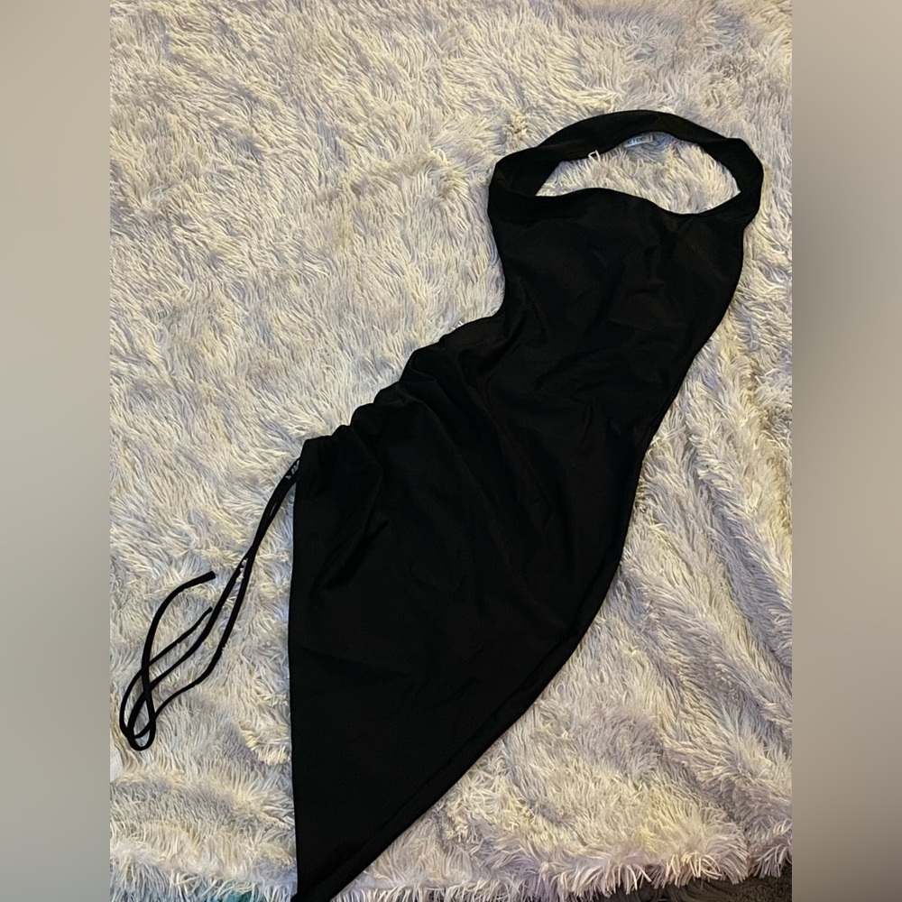 Open back black dress